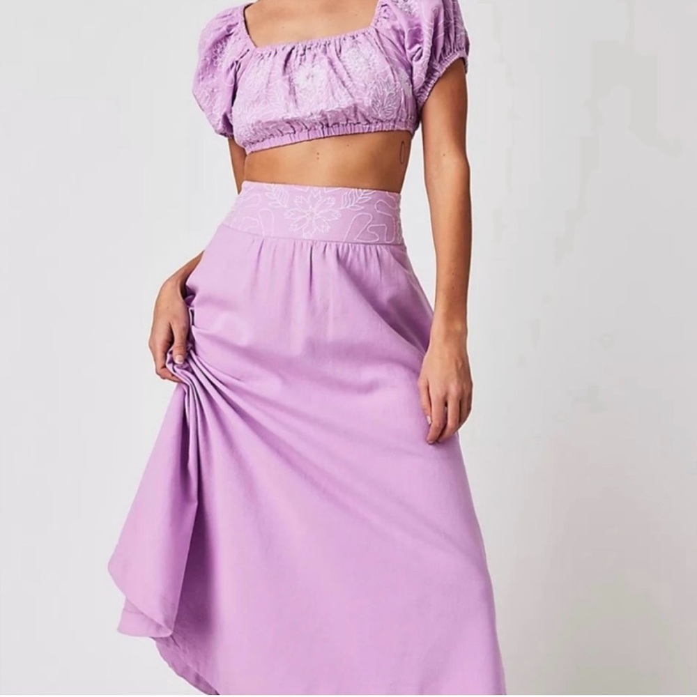 Free People Lavender Women's Skirt and Top Set